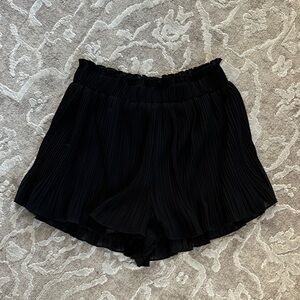 Elegant Black High Waist Women's Shorts